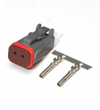 Разъём аналог DEUTSCH x 2 pin герметичный (розетка DT06-2S, вилка DT04-2P, Контакты, уплотнители)